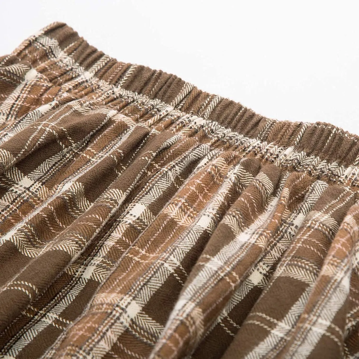 Womens Plaid Skirt for Womens High Waist Aline Pleated Midi Skirts Vintage Skirts A Line Pleated Skirt