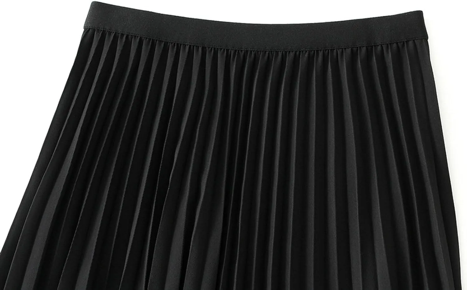 Women's Pleated A-Line Midi Skirts High Waisted Shirring Skirt for Casual and Formal Occasions