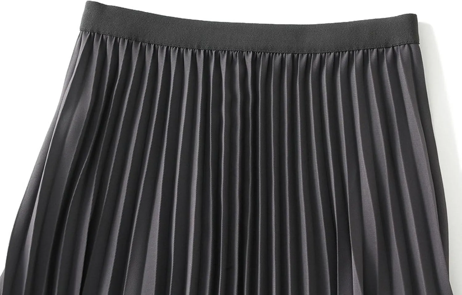 Women's Pleated A-Line Midi Skirts High Waisted Shirring Skirt for Casual and Formal Occasions
