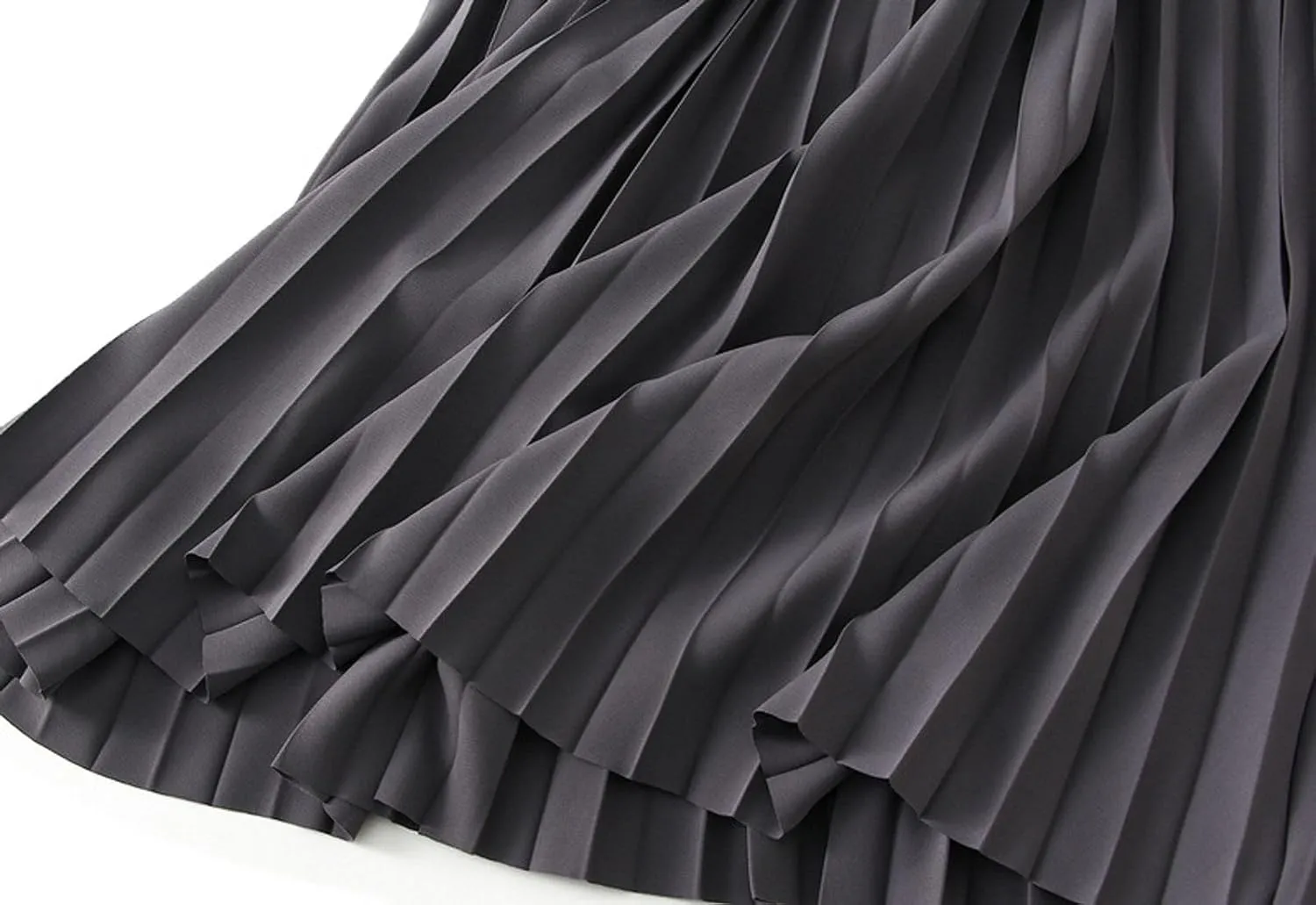 Women's Pleated A-Line Midi Skirts High Waisted Shirring Skirt for Casual and Formal Occasions