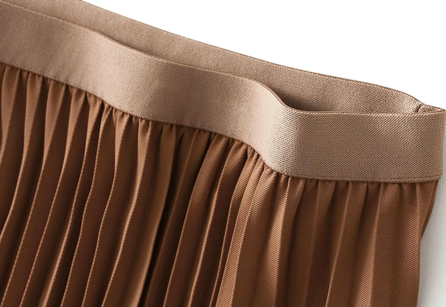 Women's Pleated A-Line Midi Skirts High Waisted Shirring Skirt for Casual and Formal Occasions