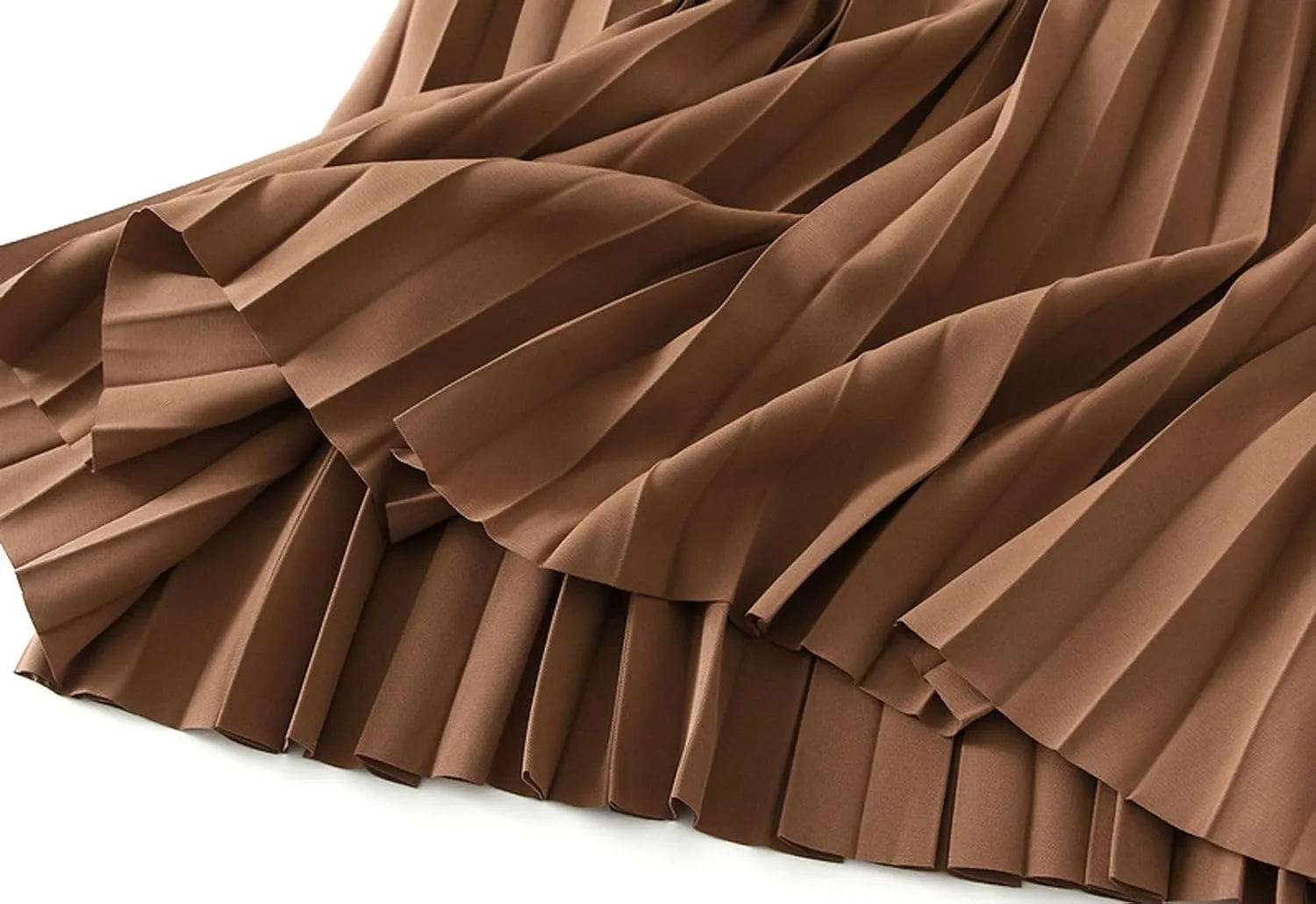 Women's Pleated A-Line Midi Skirts High Waisted Shirring Skirt for Casual and Formal Occasions