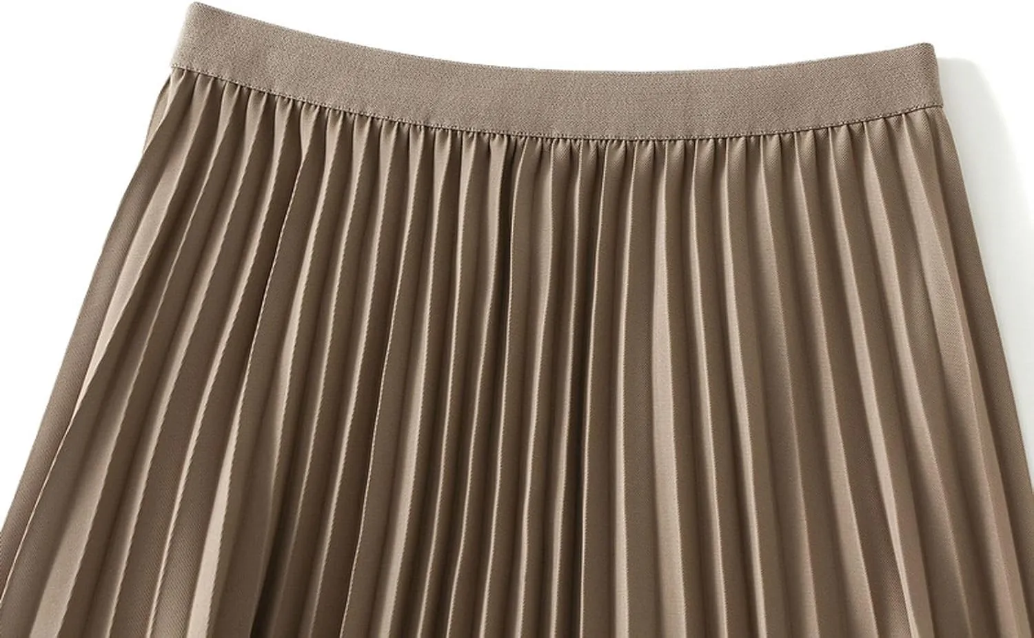 Women's Pleated A-Line Midi Skirts High Waisted Shirring Skirt for Casual and Formal Occasions