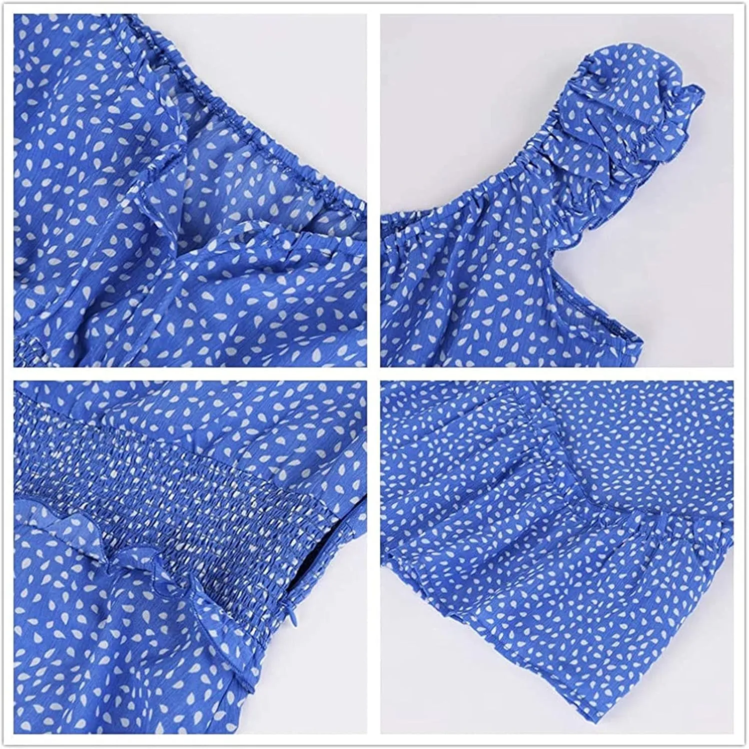 Womens Ruffle Floral Mini Sundress 2024 Summer Outdoor Vacation Travel Dress Square Neck Bohemia Style High Waisted Dresses